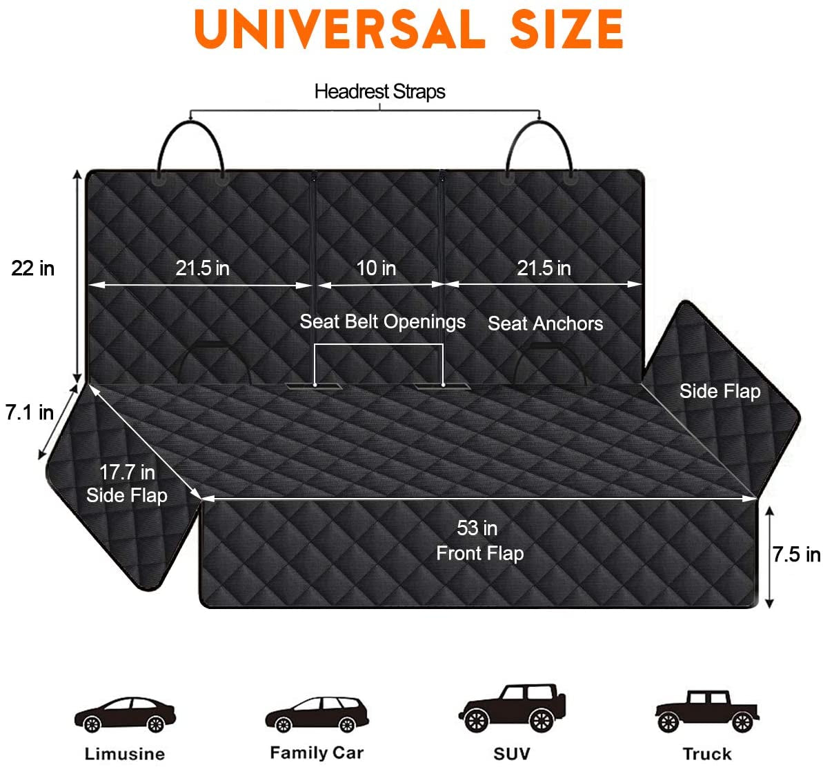 Ultimate Waterproof Dog Car Seat Cover - Non-Slip, Scratch Resistant, and Adjustable for Most Cars, Trucks, and SUVs - Perfect for Pets and Kids!